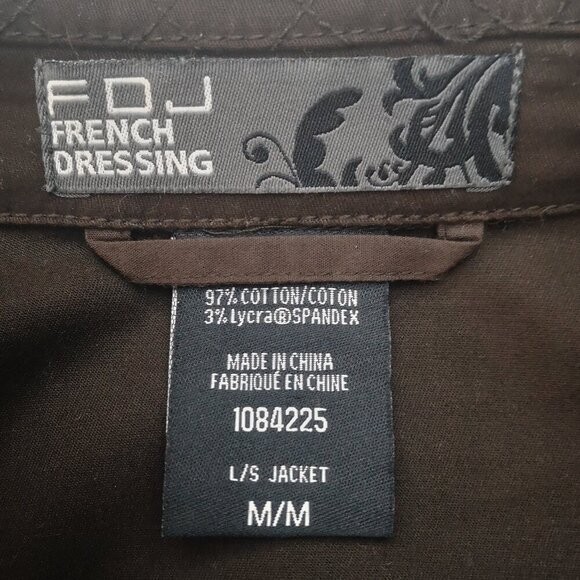 French Dressing Ladies Size Medium Dk Brown Button Front Jacket - Picture 3 of 11